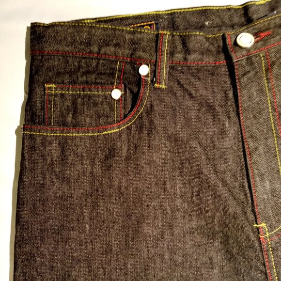 COOGI Denim Shorts  W38 L15  Stitched Pockets  Dark Wash  Baggy  Grunge  Skater - Picture 7 of 11